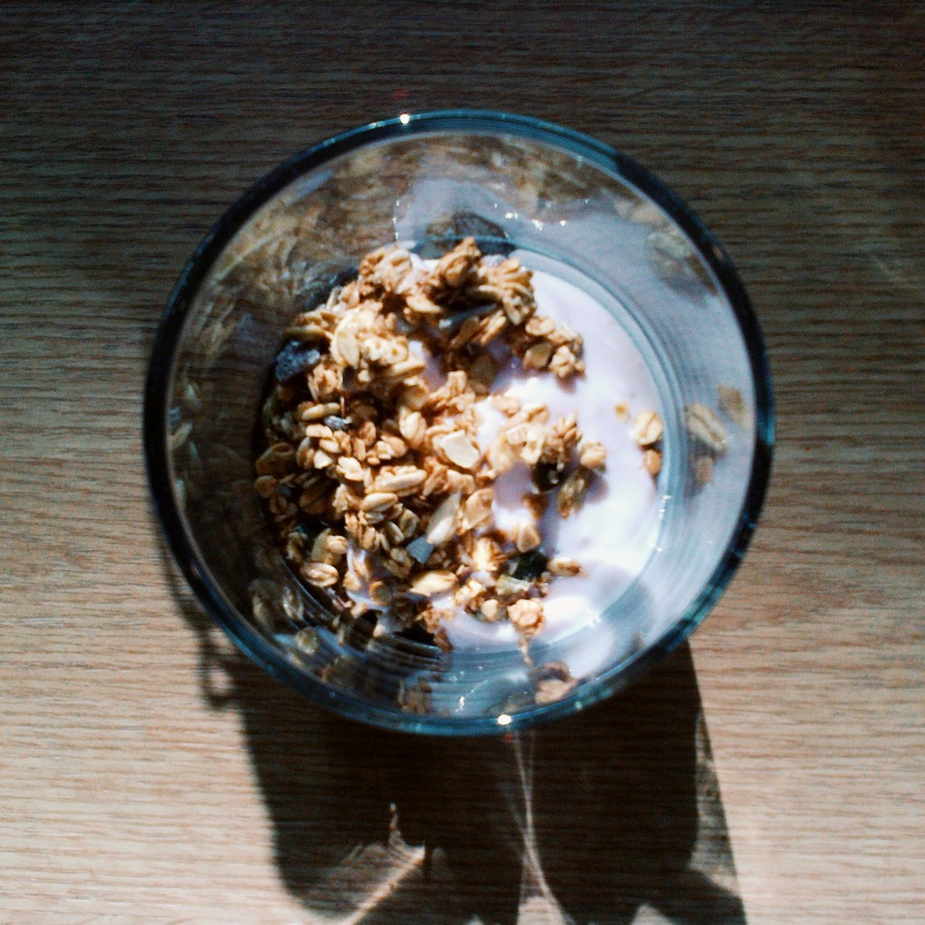 Granola with Lactofree Raspberry Yoghurt - Clean Start to the Day